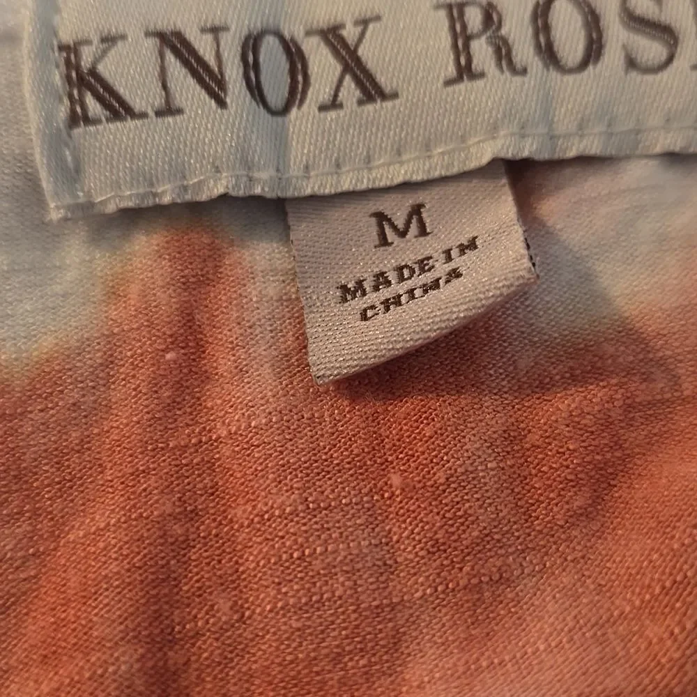 Knox Rose Low Back Scoop Neck Tie Dye Maxi‎ Dress White Pink Orange Medium